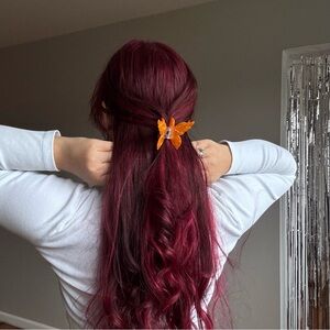 New orange butterfly hair claw clip accessories similar to Emi Jay